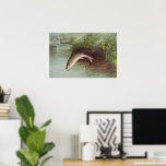 Leaping Brook Trout by S.A. Kilbourne Vintage Fish Poster