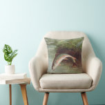 Leaping Brook Trout by S.A. Kilbourne Vintage Fish Throw Pillow