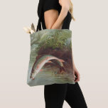Leaping Brook Trout by S.A. Kilbourne Vintage Fish Tote Bag