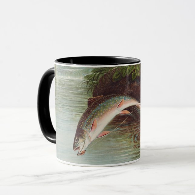 Leaping Brook Trout by Samuel Kilbourne (1874)  Mug (Front Left)