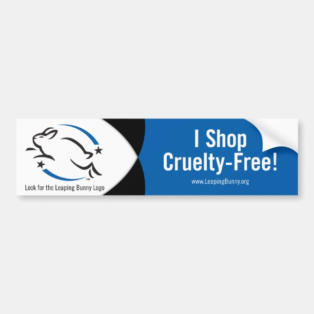 Leaping Bunny I Shop Cruelty-Free Bumper Sticker (Front)