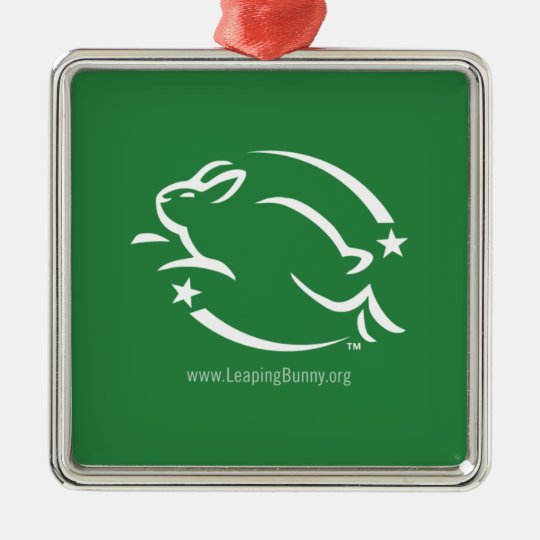Leaping Bunny Logo Metal Ornament