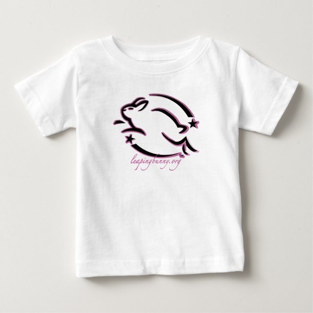 Leaping Bunny Outline Baby T-Shirt (Front)