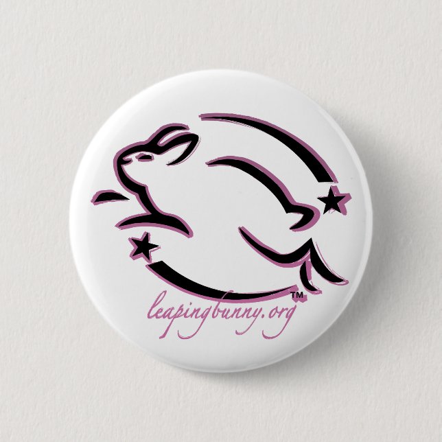 Leaping Bunny Outline Button (Front)