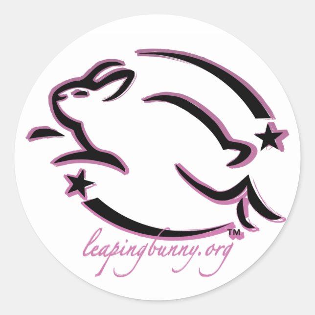 Leaping Bunny Outline Classic Round Sticker (Front)