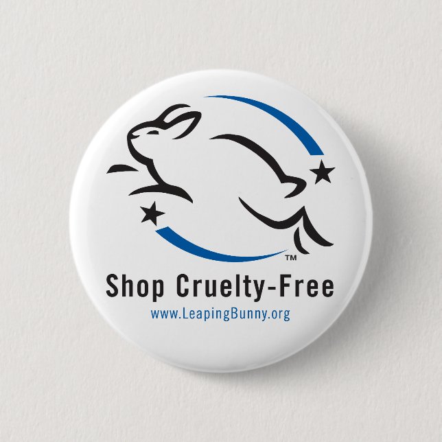 Leaping Bunny Shop Cruelty-Free Pinback Button (Front)