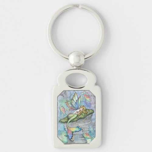 Leaping Carp Mermaid Fantasy Art by Molly Harrison Keychain