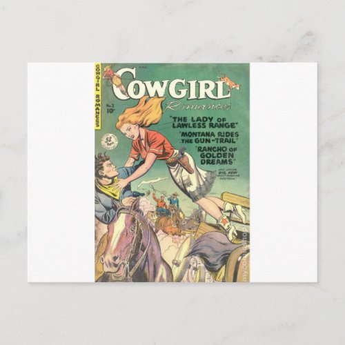 Leaping Cowgirl Postcard