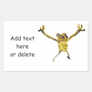 Leaping Dancing Frog Funny Animal Rectangular Sticker