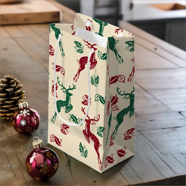 Leaping Deer And Holly Small Gift Bag (Creator Uploaded)