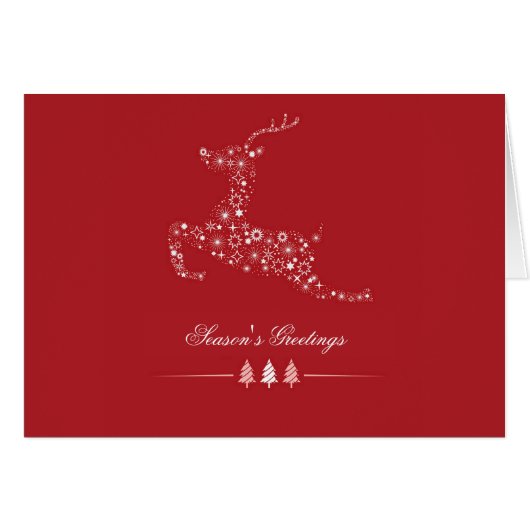 Leaping Deer Folded Holiday Card (Photo Optional) (Front Horizontal)