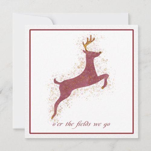 Leaping Deer Holiday Card