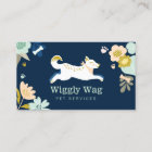 Leaping Dog Floral Botanical Navy Pet Services
