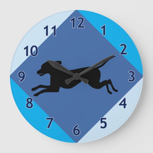 Leaping Dog Large Clock
