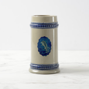 Leaping Dolphin Blue Sea Animal Beer Stein