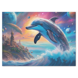 Leaping Dolphin, Fantasy, planets  Tissue Paper