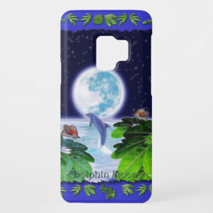 Leaping Dolphin & Moon Marine Art Cell Phone Case