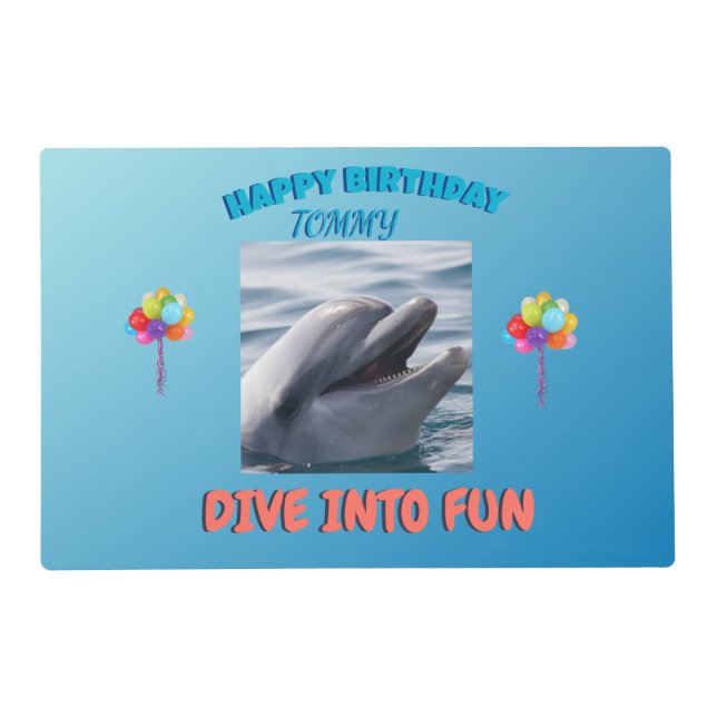 Leaping Dolphin Party Vibes Placemat (Front)