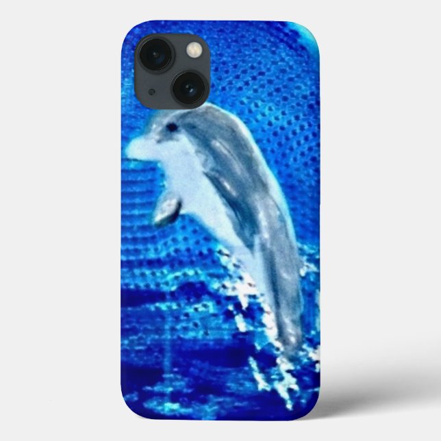Leaping Dolphin Sea Animal Blue Case-Mate iPhone Case (Back)