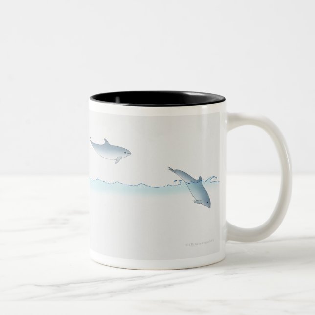 Leaping Dolphin Two-Tone Coffee Mug (Right)
