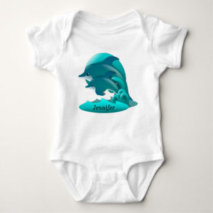 Leaping Dolphins Baby Bodysuit