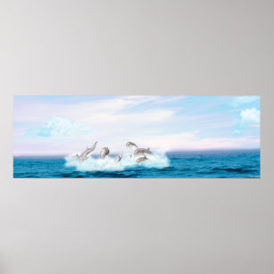 Leaping Dolphins Poster