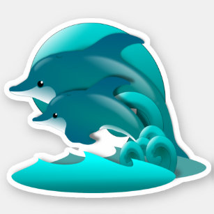 Leaping Dolphins Sticker