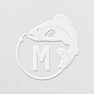 Leaping Fish & Hook Monogram Embosser