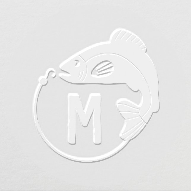 Leaping Fish & Hook Monogram Embosser (Design)