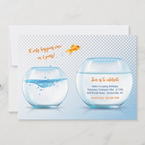 Leaping Fish Leap Year Invitation