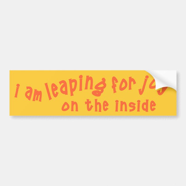 Leaping for joy on the inside bumper sticker (Front)