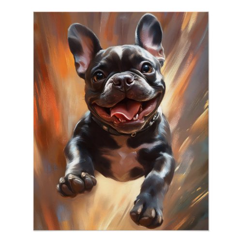 Leaping Frenchie Poster