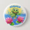 Leaping frog custom name birthday party badge