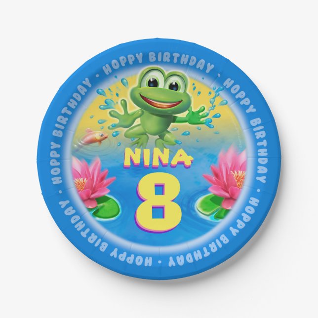 Leaping Frog customize paper party plate 9 inch (Front)