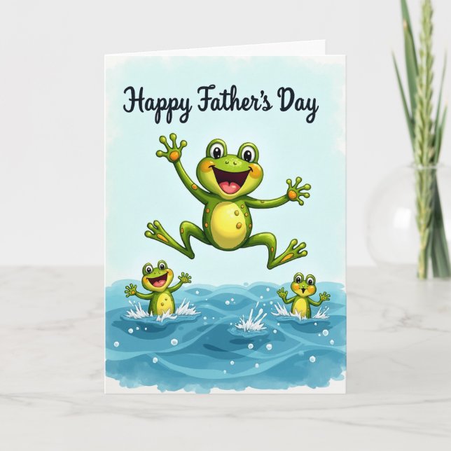 Leaping Froggy Fathers Day Card (Front)