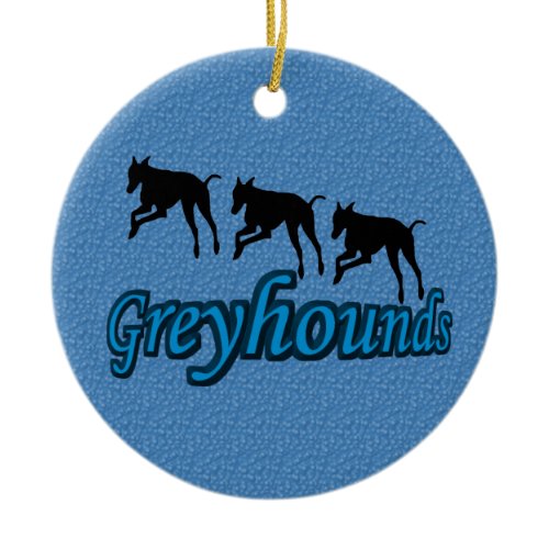 Leaping Greyhound Silhouettes Dog Ornament