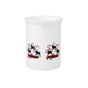 Leaping Greyhounds Red Hearts Pitchers