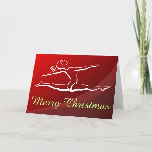 Leaping Gymnast Holiday Card
