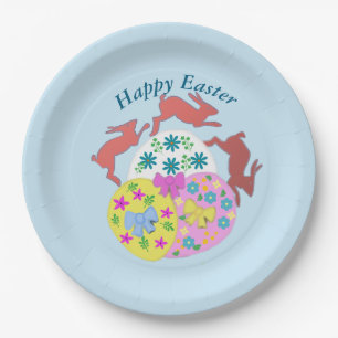 Leaping Hares Easter Paper Plates
