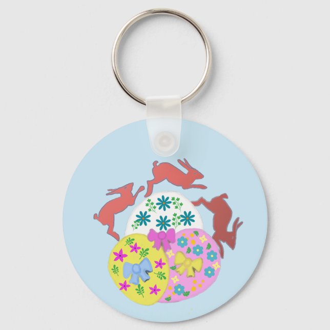 Leaping Hares  Keychain (Front)