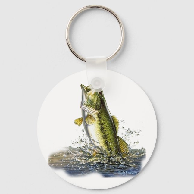 Leaping largemouth bass keychain (Front)