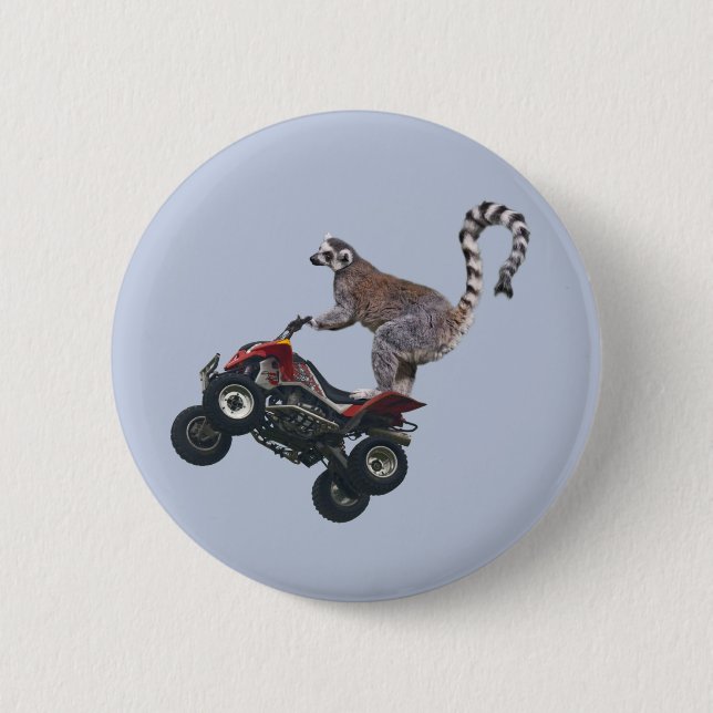 Leaping Lemur Badge Pinback Button (Front)