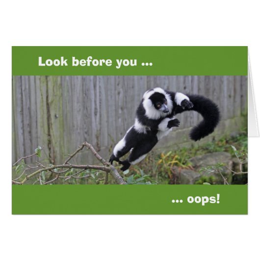 Leaping lemur card (Front Horizontal)