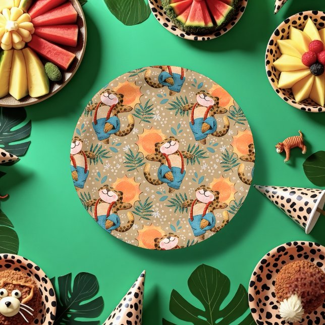 Leaping Leopard   Paper Plates (Leaping leopard party plate)