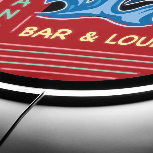 Leaping Marlin 60's Retro Neon Look Personalized LED Sign (Edge)