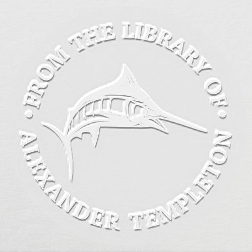 Leaping Marlin Nautical Ocean Library Book Name Embosser
