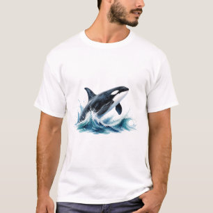 Leaping Orca in Splash T-Shirt