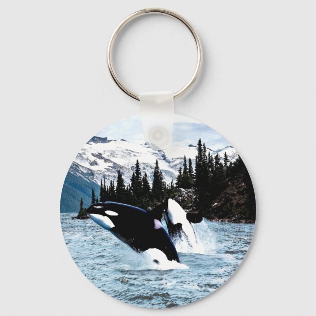 Leaping Orca Keychain (Front)