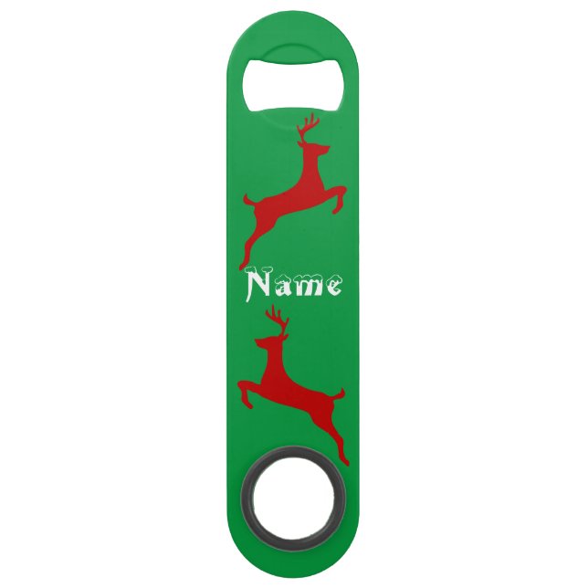 Leaping Red Deer Snowflakes Thunder_Cove Bar Key (Back)