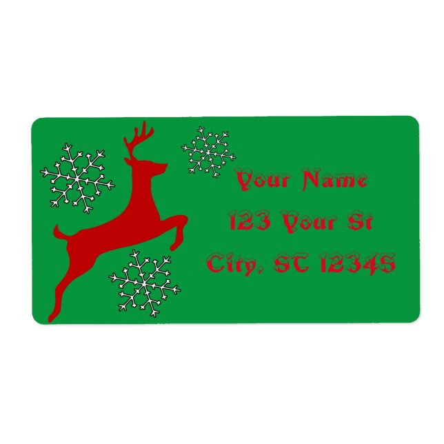 Leaping Red Deer Snowflakes Thunder_Cove Label (Front)